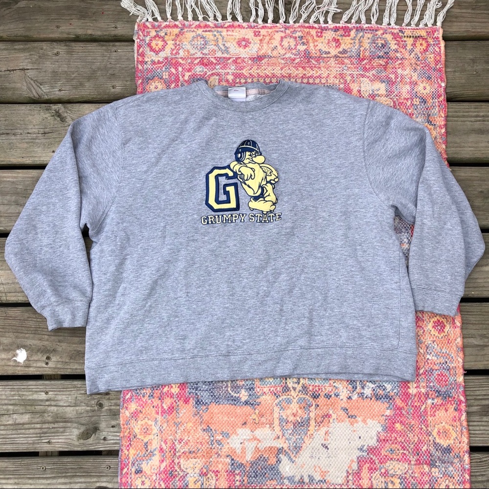 Disney Grumpy state grey crewneck sweatshirt
